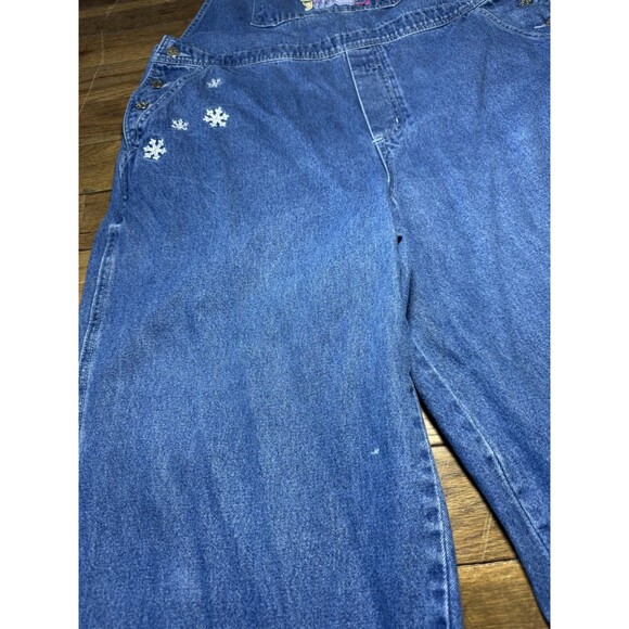 VTG Disney Winnie the Pooh Eeyore Denim Overalls  XL Blue Bib Winter - Picture 3 of 8
